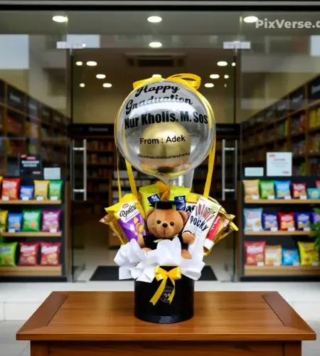 Balon bloom box ucapan happy graduation