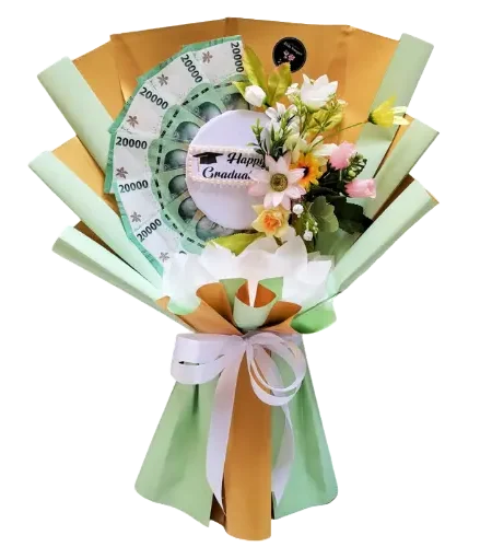 Buket Uang Wisuda 20ribuan isi 7 lembar Purwokerto