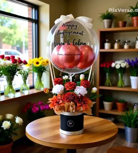 balon bloom box ucapan hari pernikahan