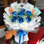 buket bunga mawar biru 7 tangkai hadiah anniversary