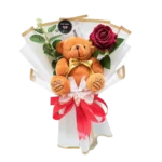 buket bunga mawar dan teddy bear - Red Juliet