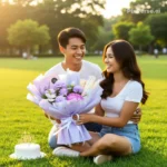 jual buket bunga mawar unggu Enchanted Love untuk kado ulang tahun pacar di Purwokerto