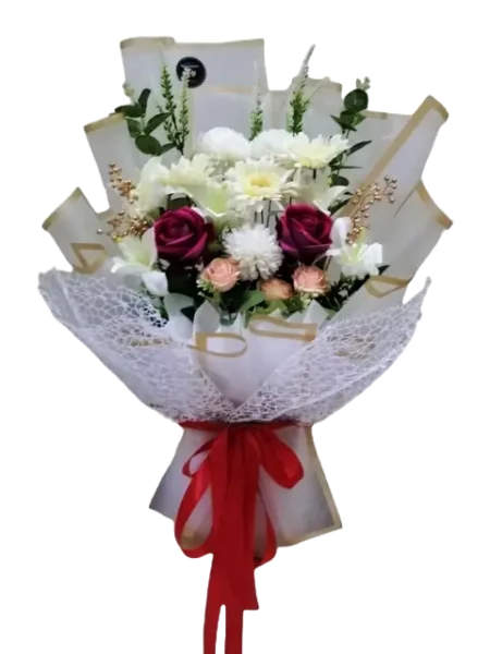 buket bunga premium - Ivory Blossom