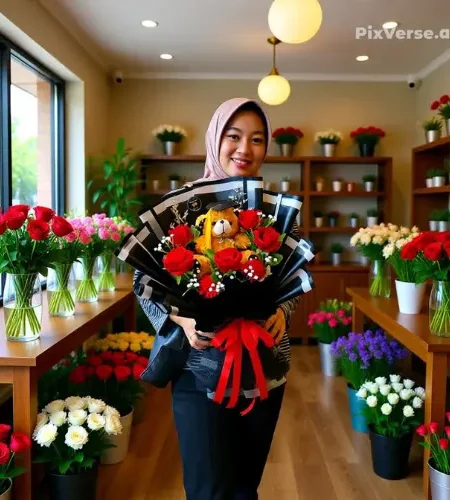 buket wisuda 5 mawar merah premium untuk wisuda putra ukuran besar