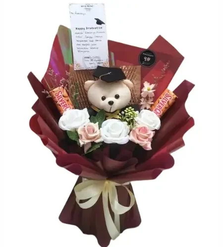 buket wisuda untuk putra dihiasi silverqueen 2pcs