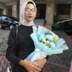 jual buket bunga murah nuansa biru purwokerto