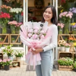 jual buket mawar pink untuk ulang tahun pacar tercinta kirim area purwokerto